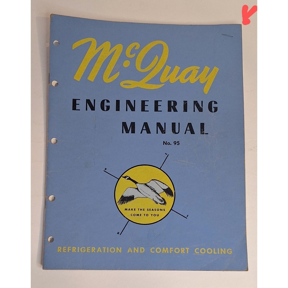 Mcquay Engineering Manual #95 Refrigeration And Comfort Cooling Book With Tables
